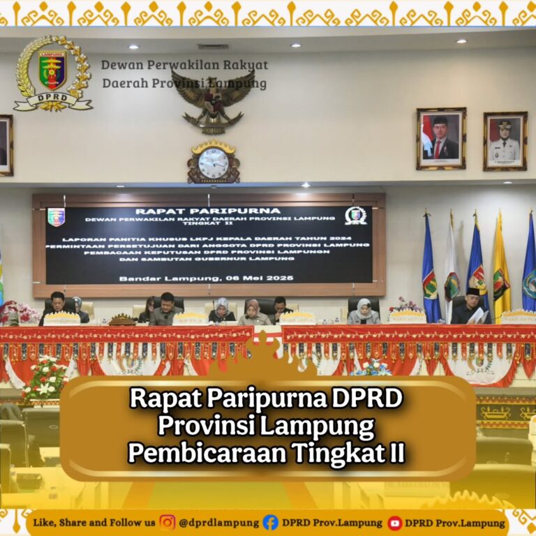 Rapat Paripurna DPRD Provinsi Lampung Pembicaraan Tingkat II.