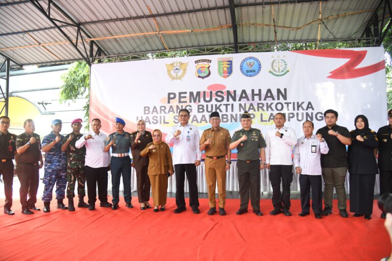 Pemusnahan Barang Bukti Narkotika yang diadakan oleh Badan Narkotika Nasional Provinsi Lampung.