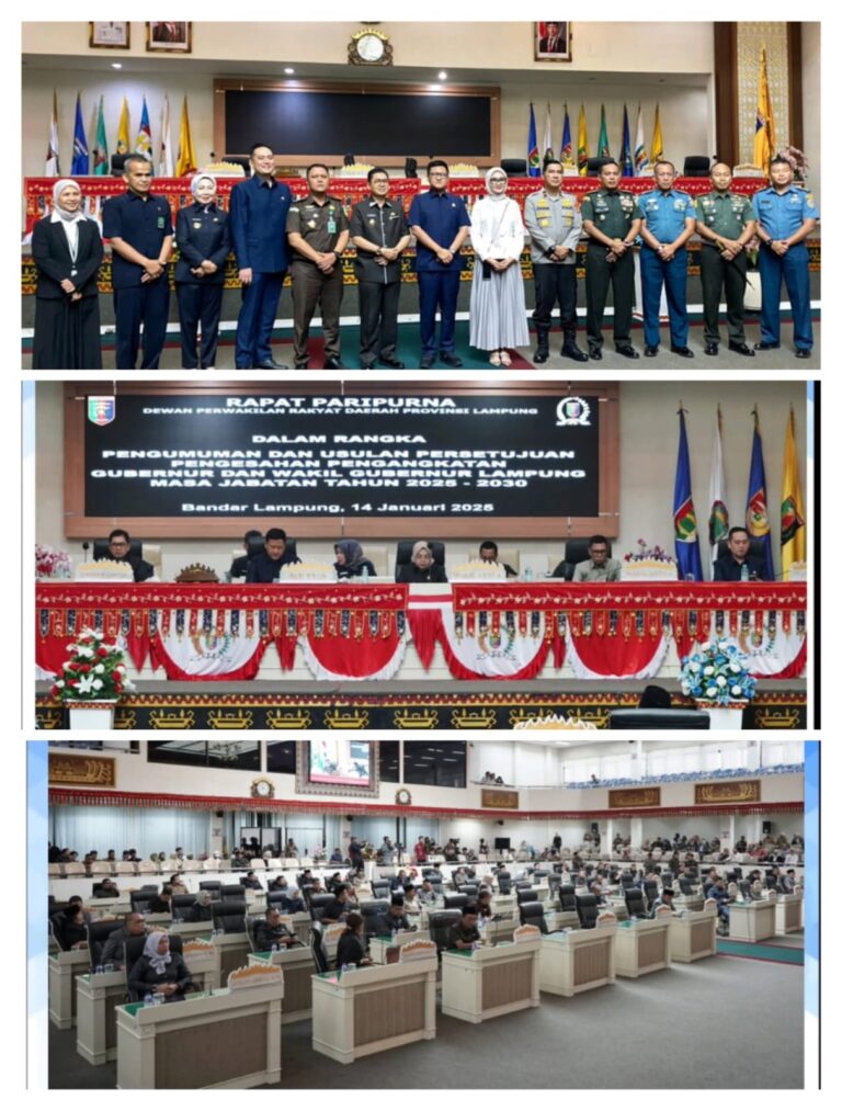 RAPAT PARIPURNA PERSETUJUAN PENGESAHAN PENGANGKATAN GUBERNUR DAN WAKIL GUBERNUR LAMPUNG PERIODE 2025-2030